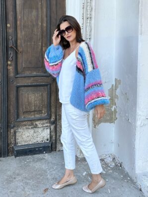 Kardigan  Magic (wersja z różem) długość 65 cm na zamówienie