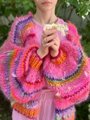 KARDIGAN Pink BUTTERFLY na zamówienie