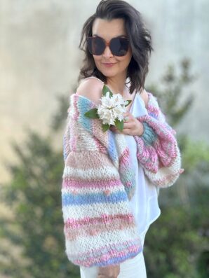 Kardigan Perla wersja z błękitem na zamówienie